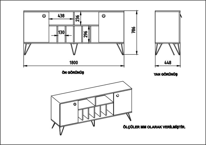 Hanah Home Consola de Mármol Nogal y Negro 180 cm Elegante y Lujosa con Múltiples Estantes para Salón y Pasillo